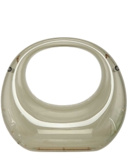 Transparent Round Shape handle Crossbody Bag 7126 BLACK